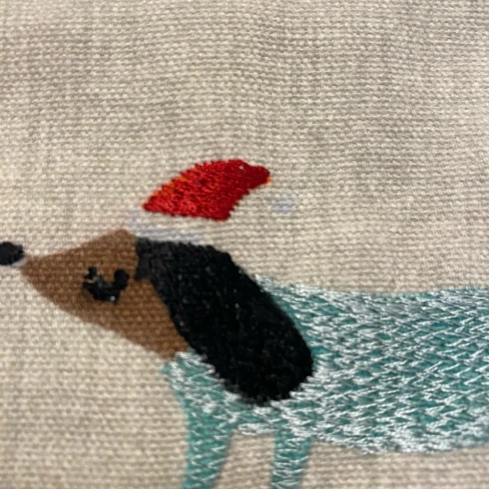 NEW West Elm Meri Meri Winter Dachshund Pillow Cover 20” Square- set of 2